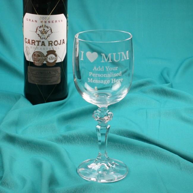 Engraved Wine Glass for Mum