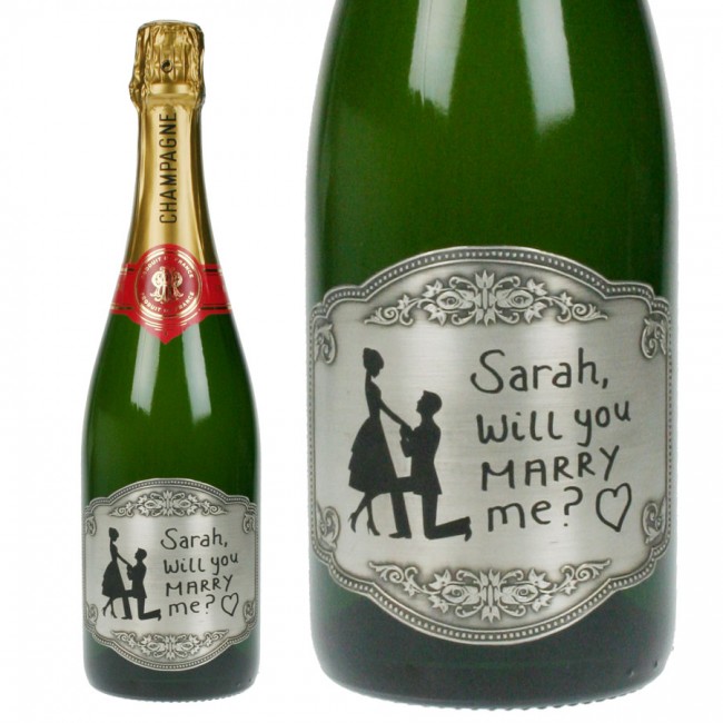 Personalised Will You Marry Me Engagement Champagne