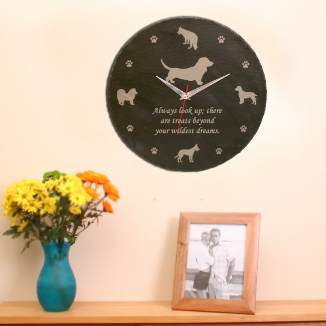 Personalised Slate Clock for Dog Lovers