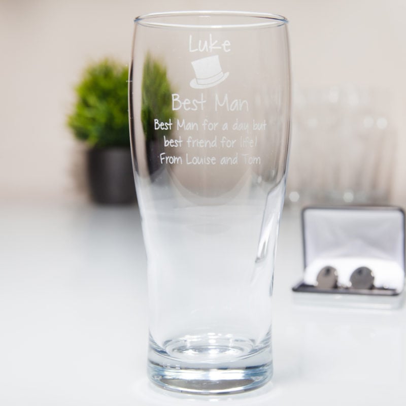 Personalised Best Man Pint Glass