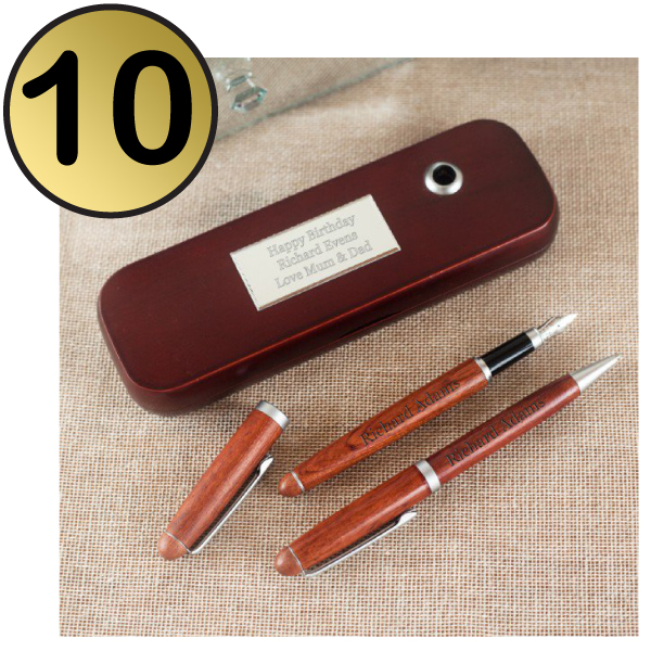 Engraved Wooden Pens Set