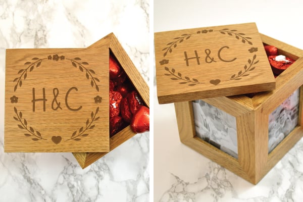 Personalised Photo Frame Cube With Initials