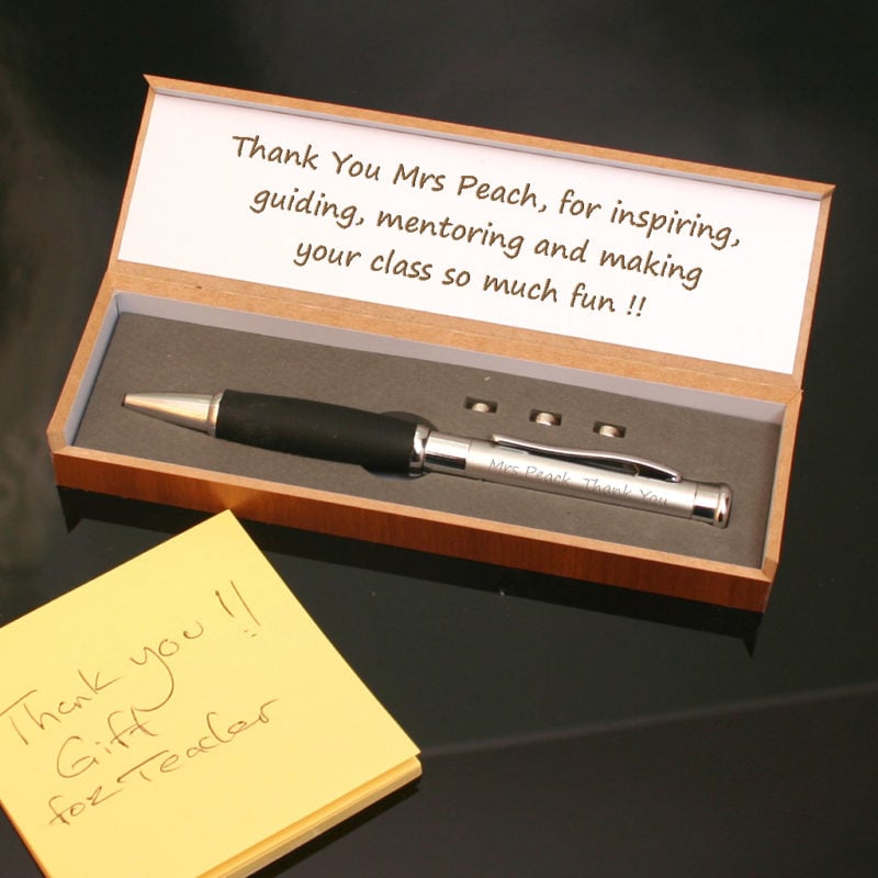 Personalised Thank You Pen Laser Pointer LED Light