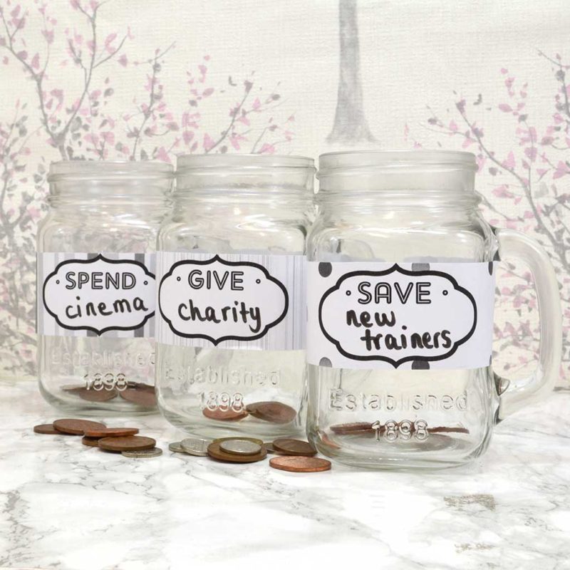 Spend Save Give Jars
