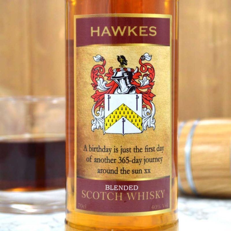 Personalised Whisky Gift With Family Crest