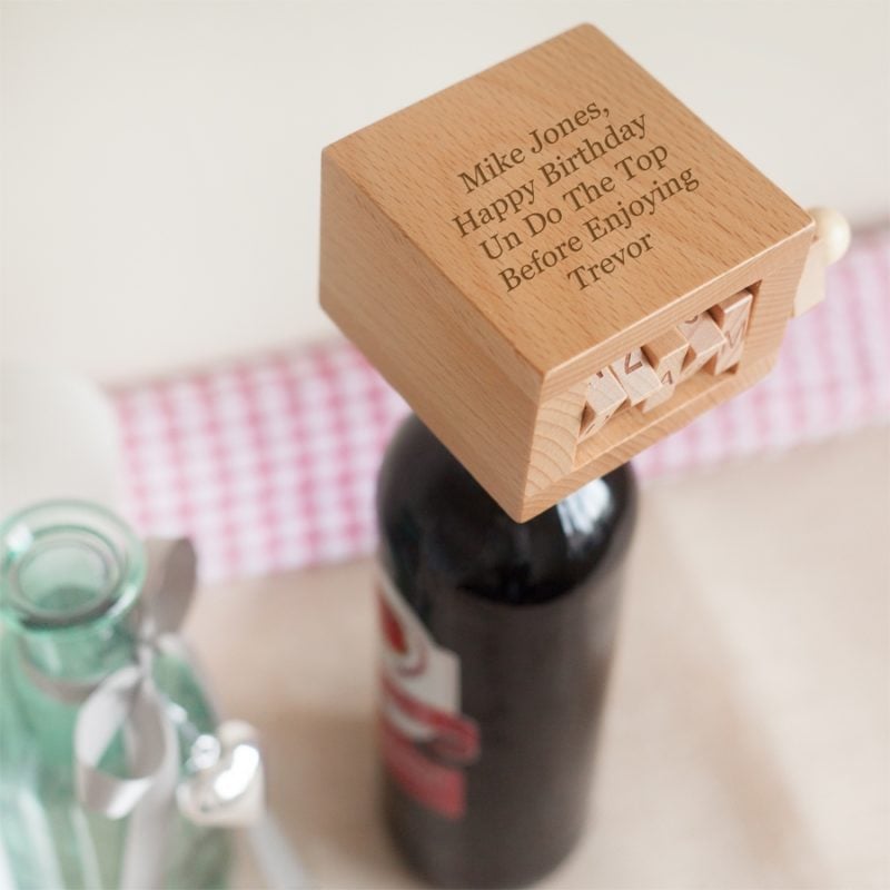 Engraved Bottle Topper Wine Puzzle Gift