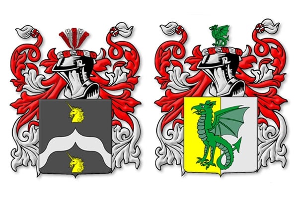 Mythical Creatures on Family Crest