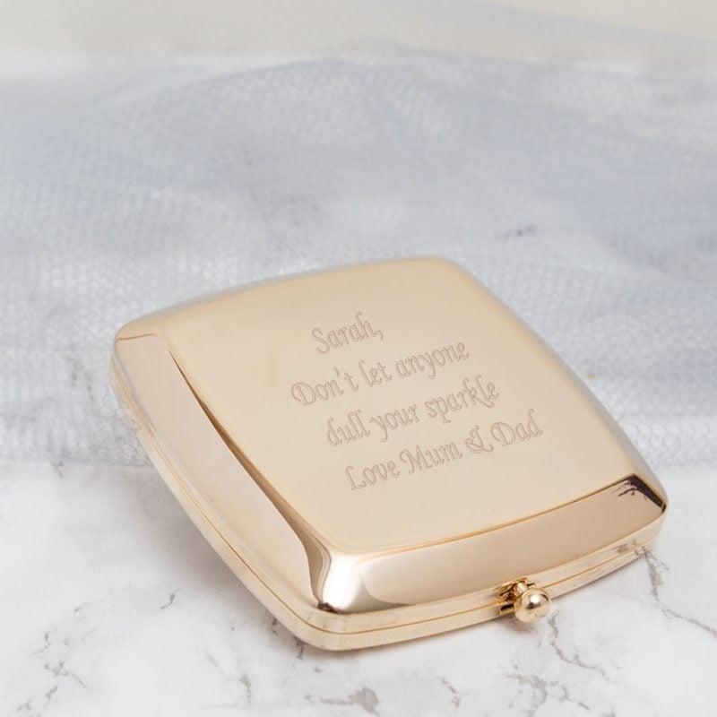 Personalised Gold Compact Mirror