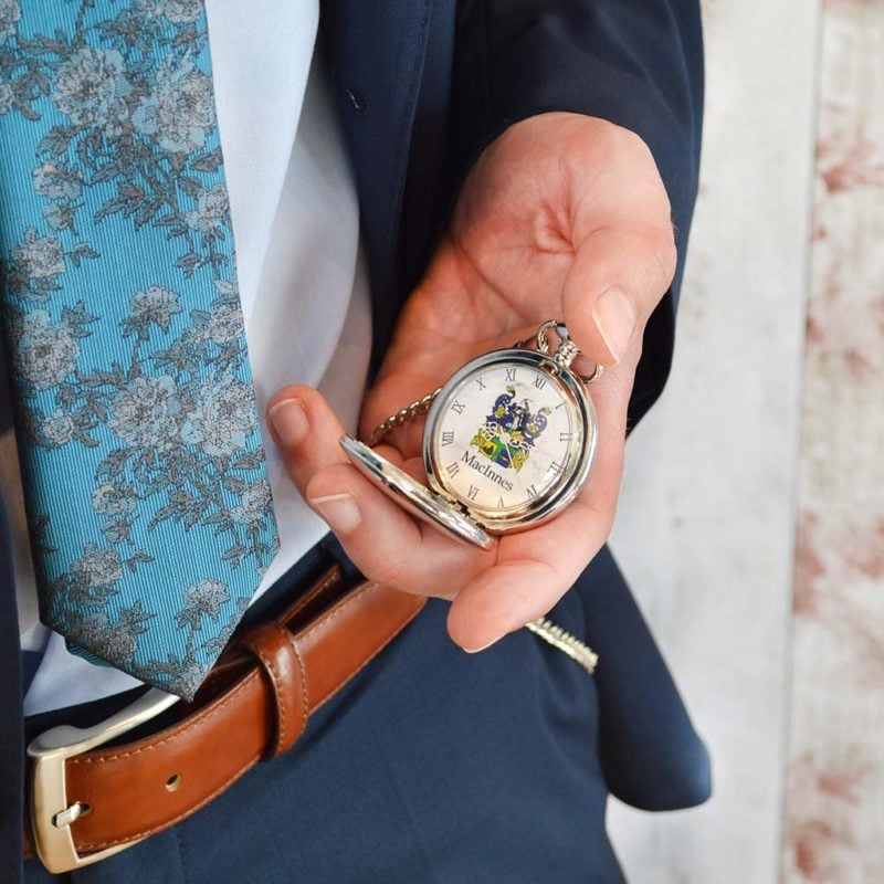 Family Crest Pocket Watch in Silver