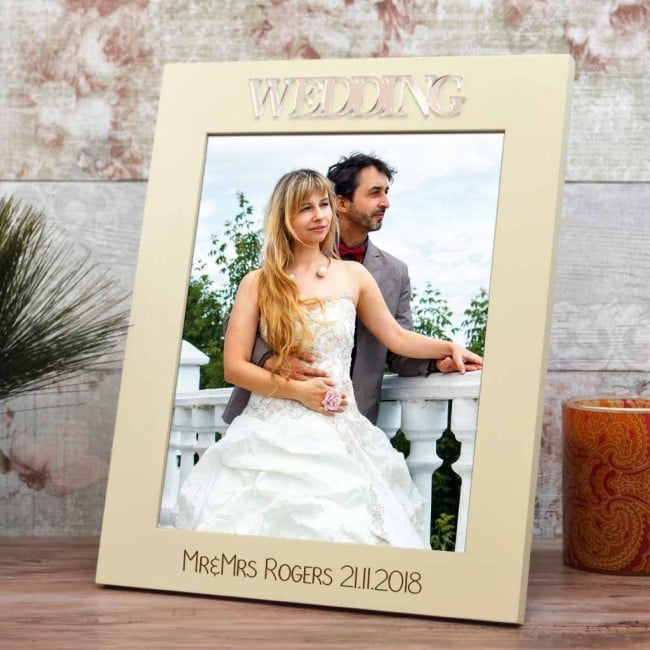 Personalised Wedding Photo Frame 10 x 8 at GiftsOnline4U