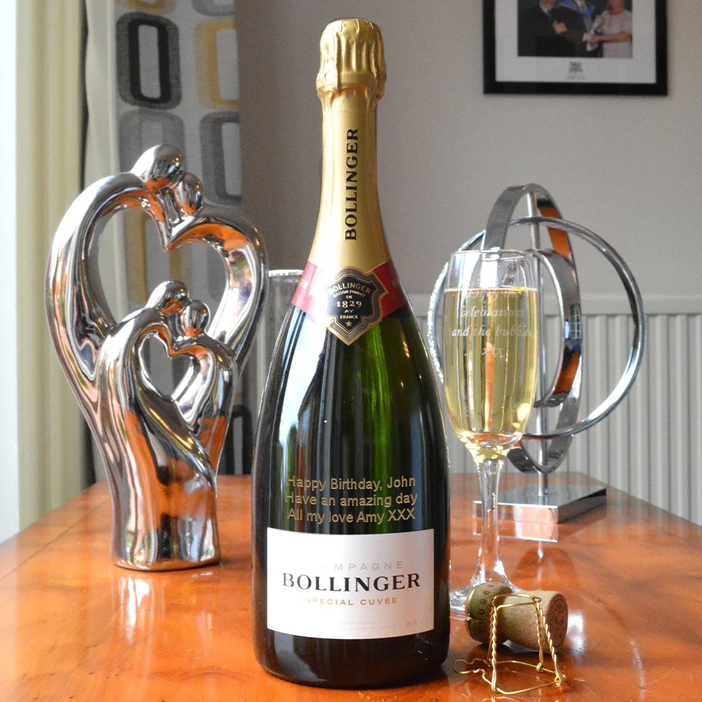 Personalised Bollinger Champagne from GiftsOnline4U