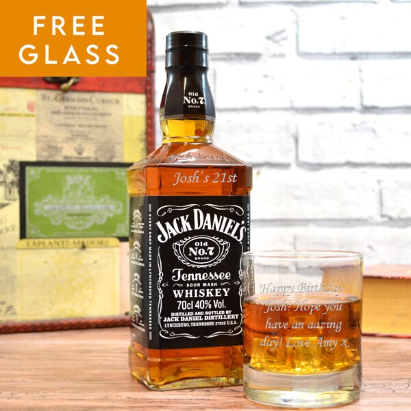 Engraved shop whiskey bottle