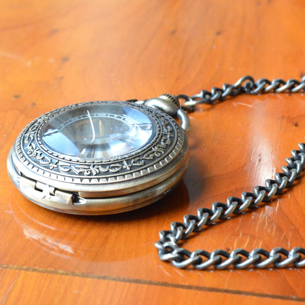 Bronze Engraved Pocket Watch With Antique Design