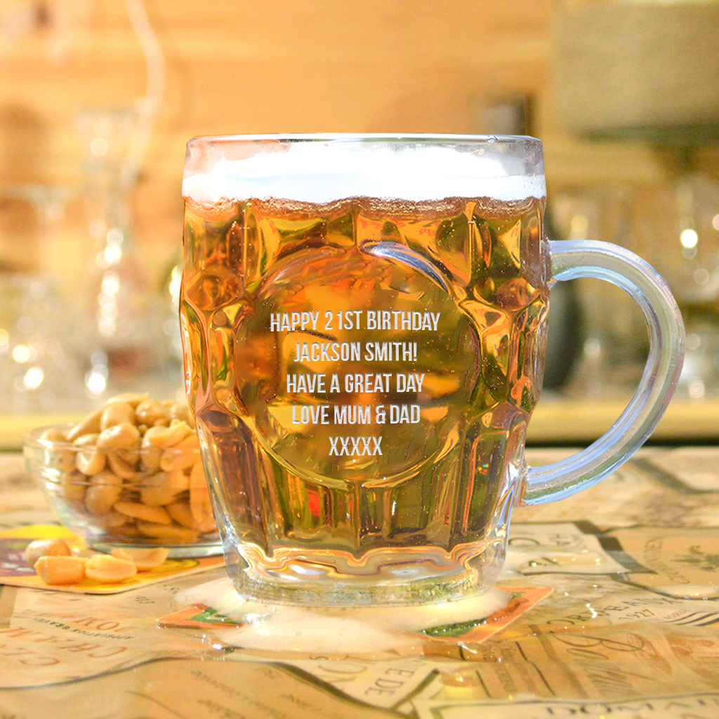 Personalised Glass Tankard in Traditional Stein Style In Box from GiftsOnline4U