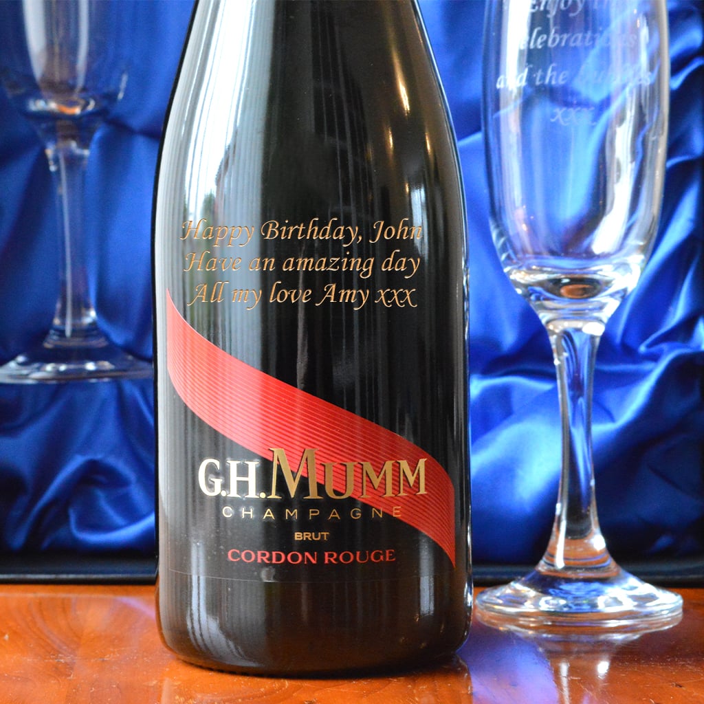 Mumm Champagne Gift Set with Champagne Flutes