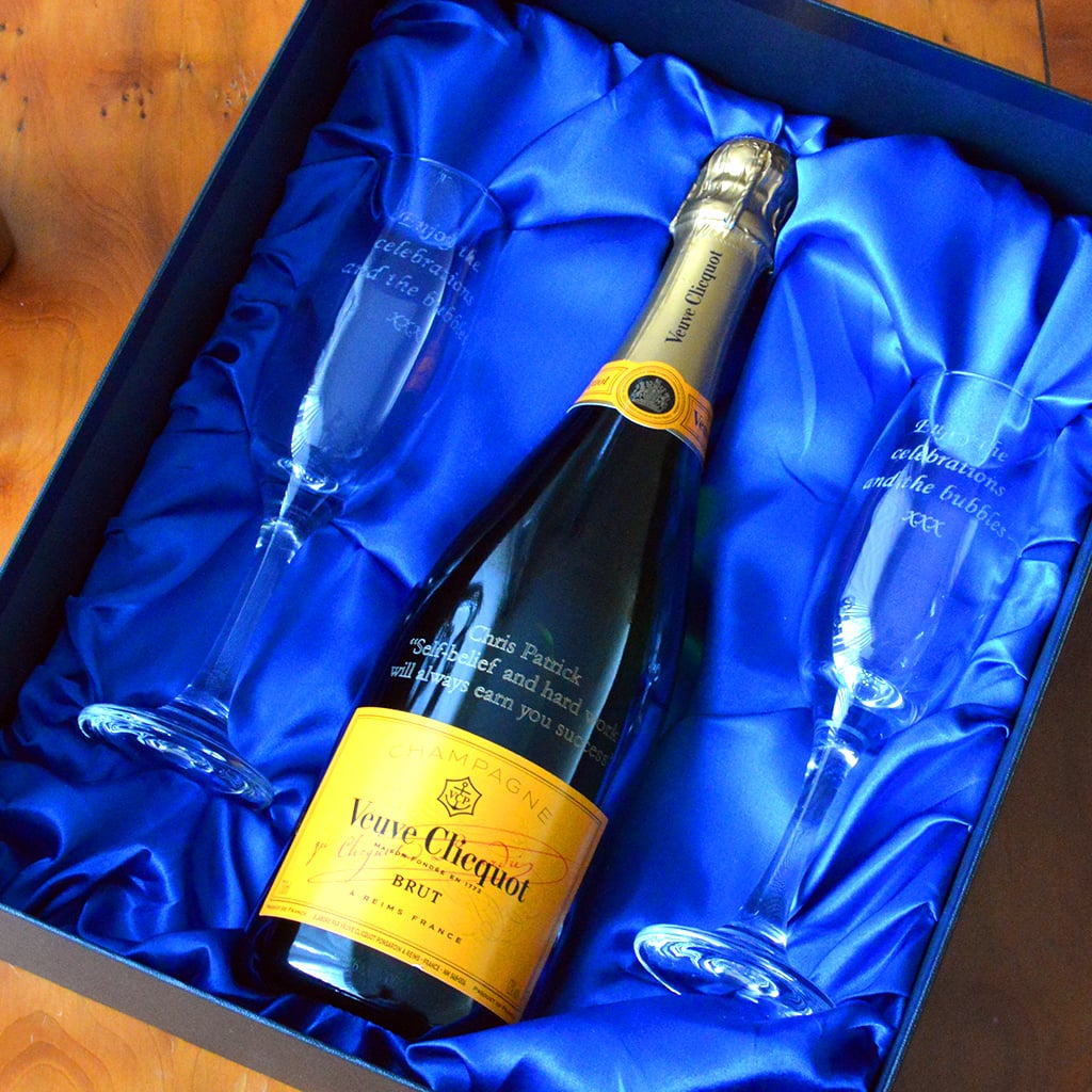 Personalised Veuve Clicquot Champagne Set from GiftsOnline4U