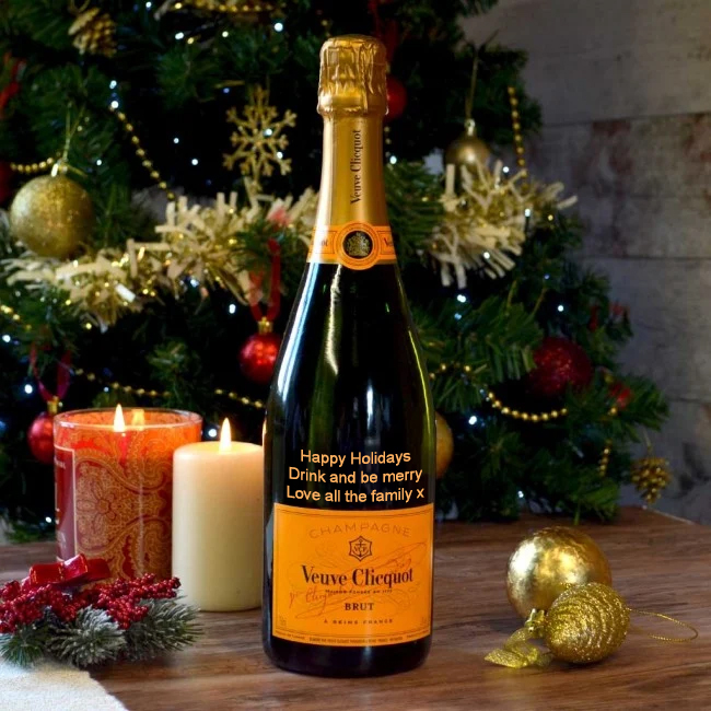Personalised Veuve Clicquot Champagne Christmas Gift from GiftsOnline4U