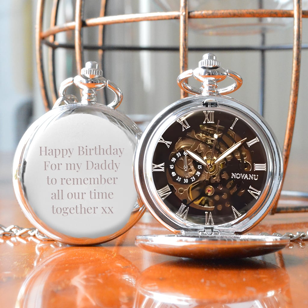 Engraved Pocket Watch With Roman Numerals from GiftsOnline4U
