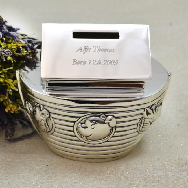 Personalised Noahs Ark Money Box at GiftsOnline4U
