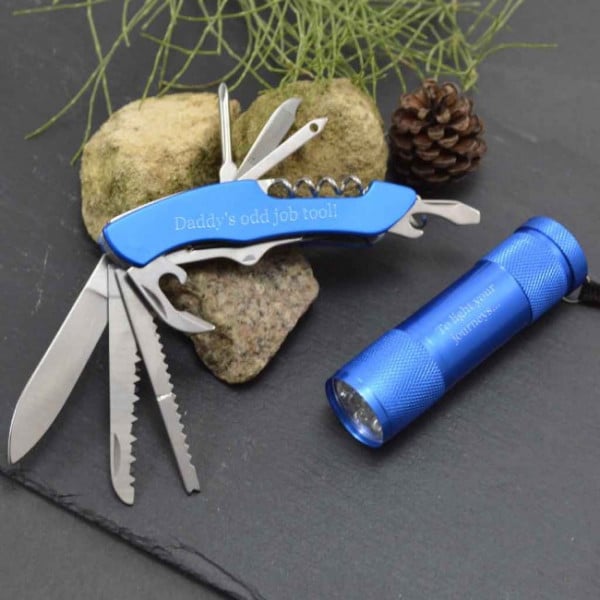 Fathers Day Engraved Multi Tool and Torch Gift Set