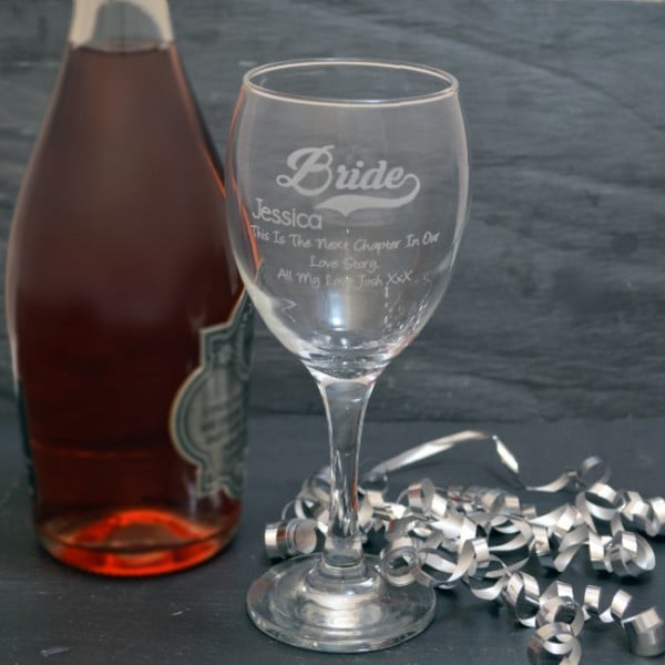 bride wine glass