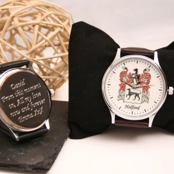 Personalised Handmade Watch With Your Coat Of Arms
