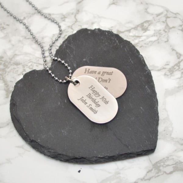 Personalised Twin ID Dog Tag Necklace