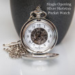 engraved father of the bride pocket watch single opening skeleton 1