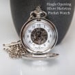 engraved father of the bride pocket watch single opening skeleton 1 1