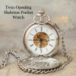 engraved father of the bride pocket watch twin opening skeleton 1 1
