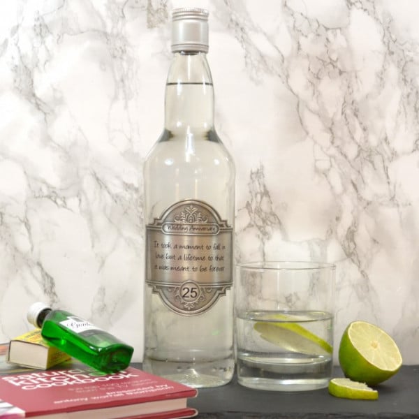 Personalised Gin Gift With Handmade Pewter Label