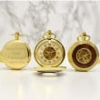Gold And Wood Engraved Pocket Watch