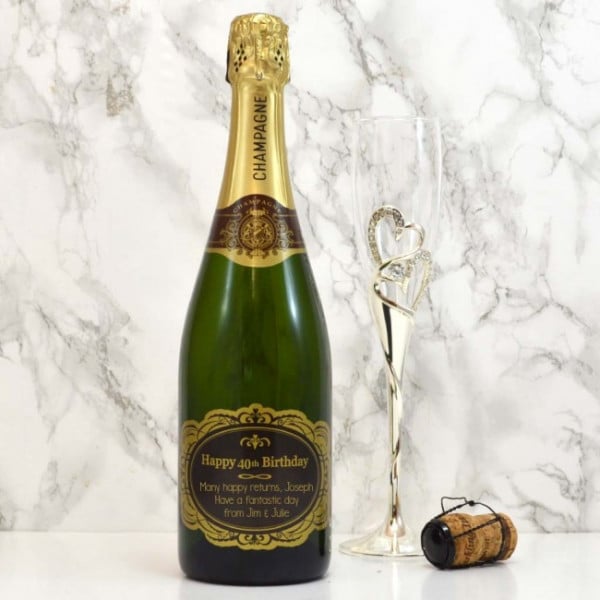 happy 40th champagne label