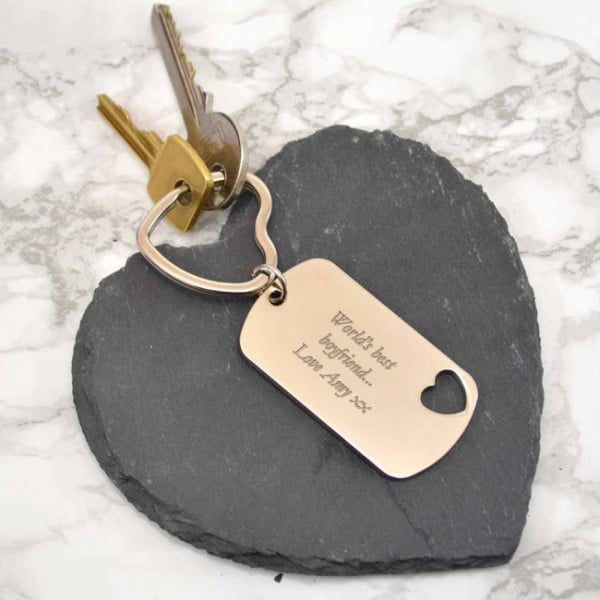 heart tag boyfriend keyring