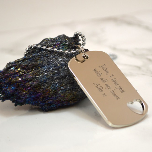 Dog tag deals engraving for boyfriend