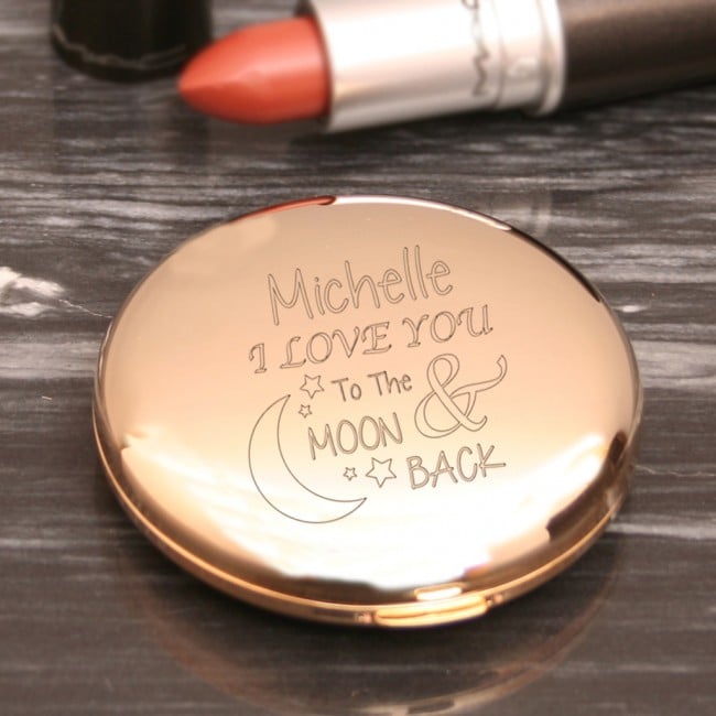 Moon And Back Engraved Compact Mirror from GiftsOnline4U