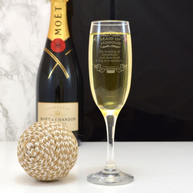 Personalised Champagne Flute For The Maid Of Honour Gift from GiftsOnline4U