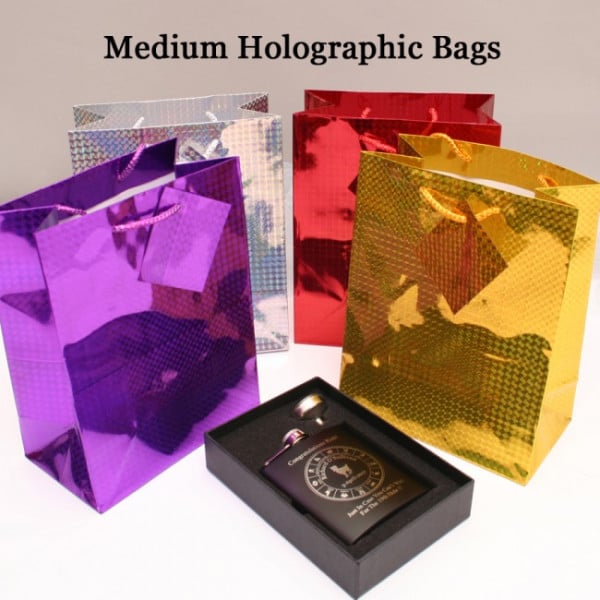 medium holographic bags