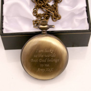 original engraved bronze pocket watch single opening 10