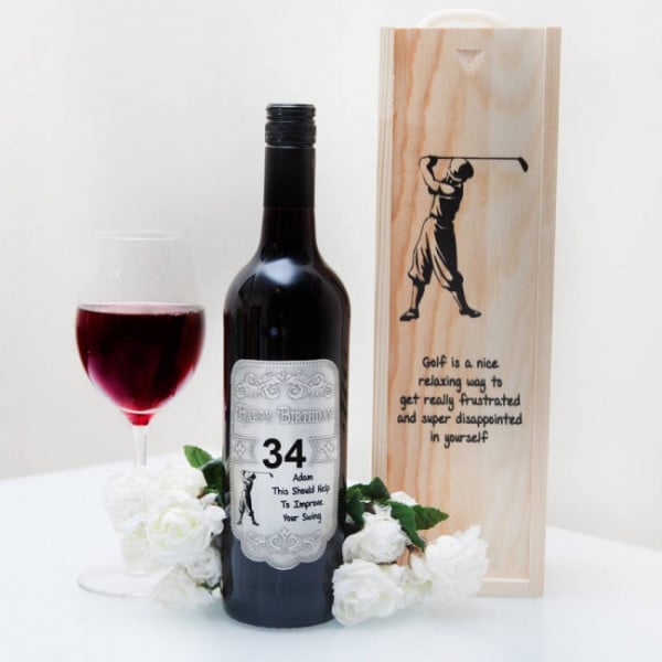 original personalised golfers wine gift pack