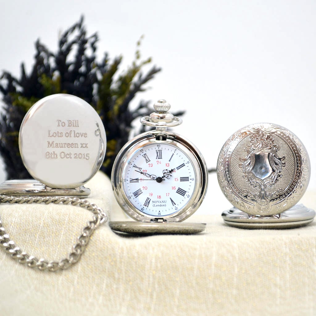 Personalised Quartz Pocket Watch Ornate Design from GiftsOnline4U