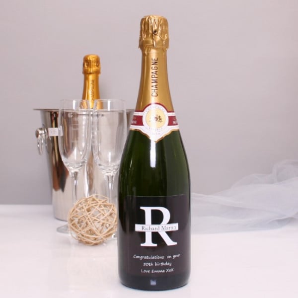 Personalised Champagne With Monogram Label
