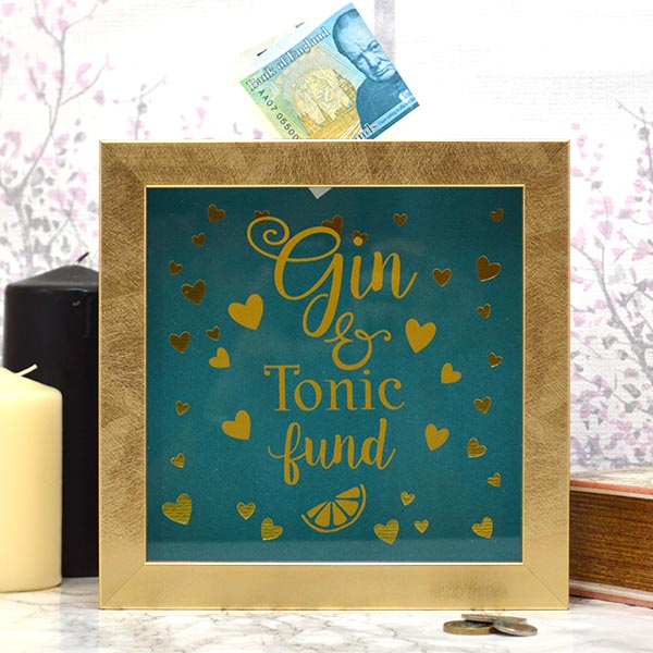 personalised gin and tonic fund money box