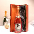 Personalised Rose Champagne Gift With Pewter Monogram Label