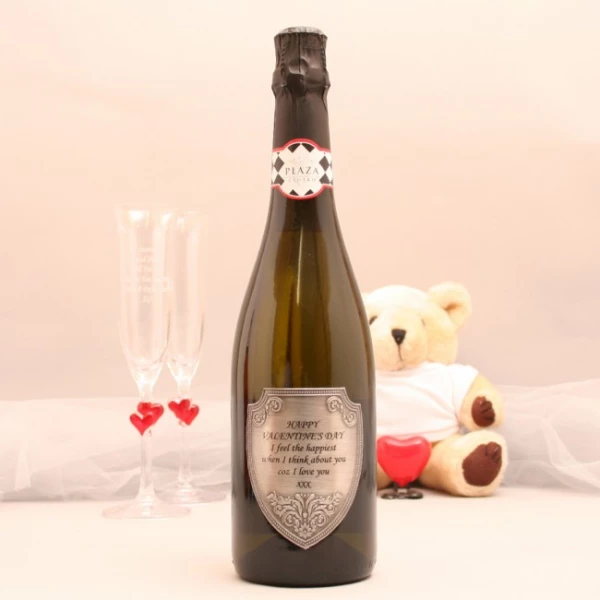 Personalised Prosecco Gift With Pewter Label