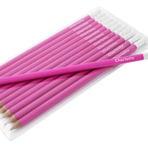 Personalised Pencils for Kids in Pink from GiftsOnline4U
