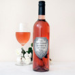 Rose Personalised Wine With Embossed Pewter Shield Label