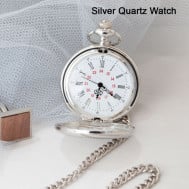 silver watch engraved 5