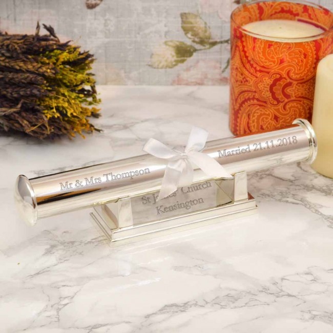 Personalised Silver Plated Certificate Holder from GiftsOnline4U