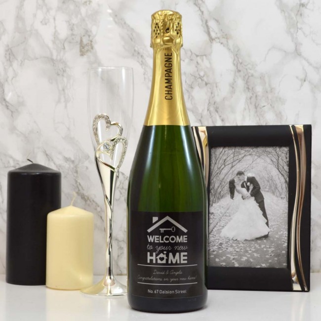 Personalised Champagne New Home Housewarming Gifts from GiftsOnline4U